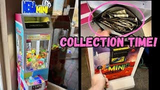 COLLECTING MONEY From My MINI ARCADE CLAW Machines! 💰💵