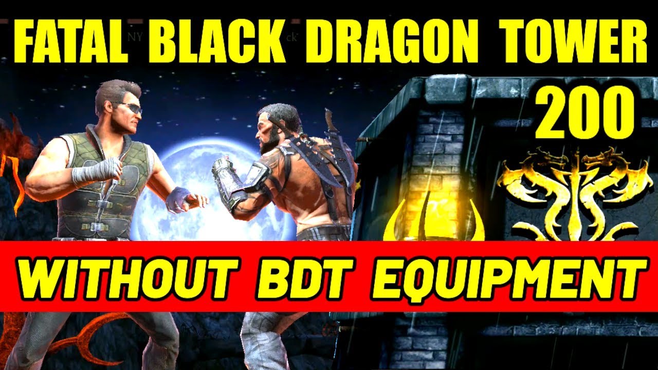 MK Mobile. Fatal Black Dragon Tower Battle 200. I Won Without Black Dragon Tower Equipment