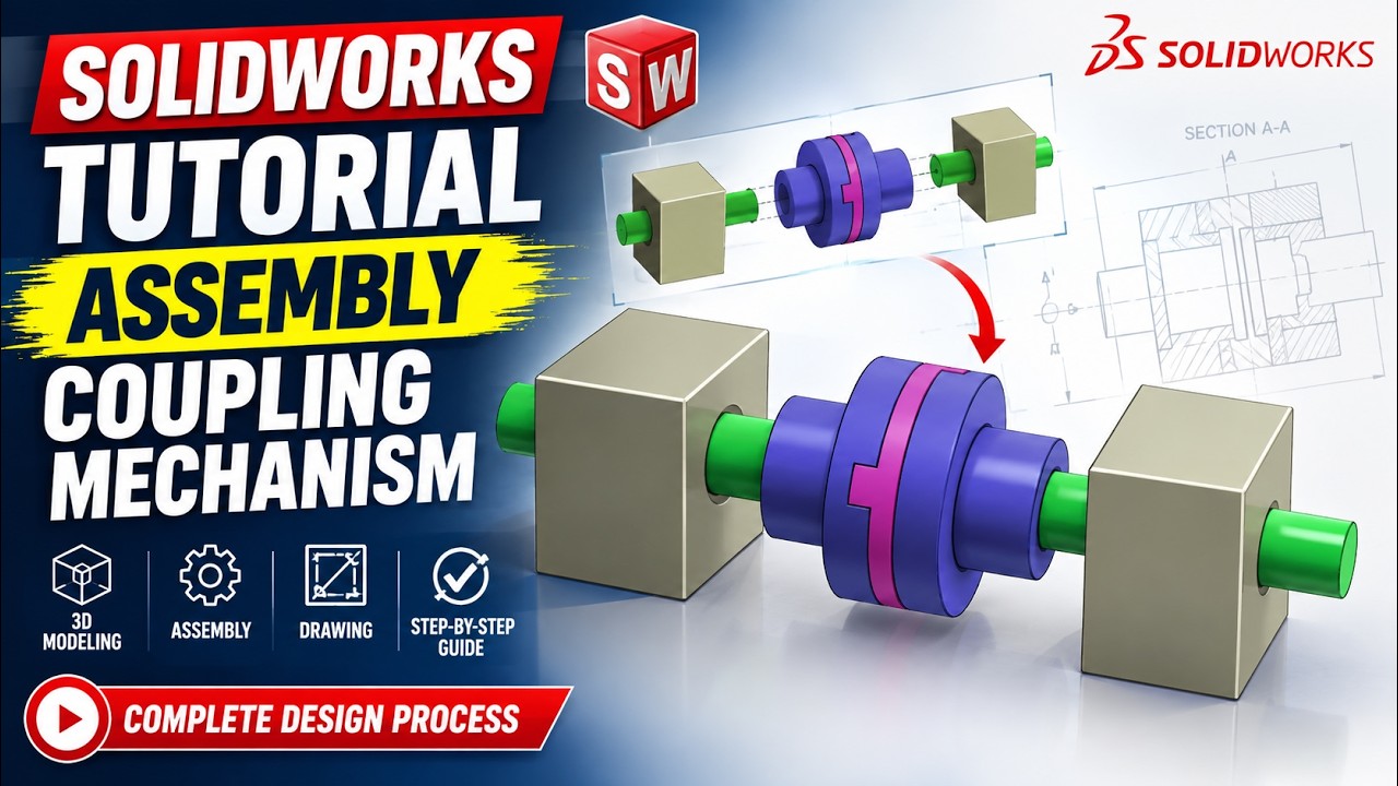 SolidWorks Tutorial | Assembly Coupling Mechanism - YouTube