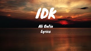 Ali Gatie - IDK  (Lyrics Video)