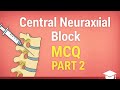Central Neuraxial Block MCQ Part 2 | Spinal anesthesia | Ot / Anesthesia technologists |  MCQ series