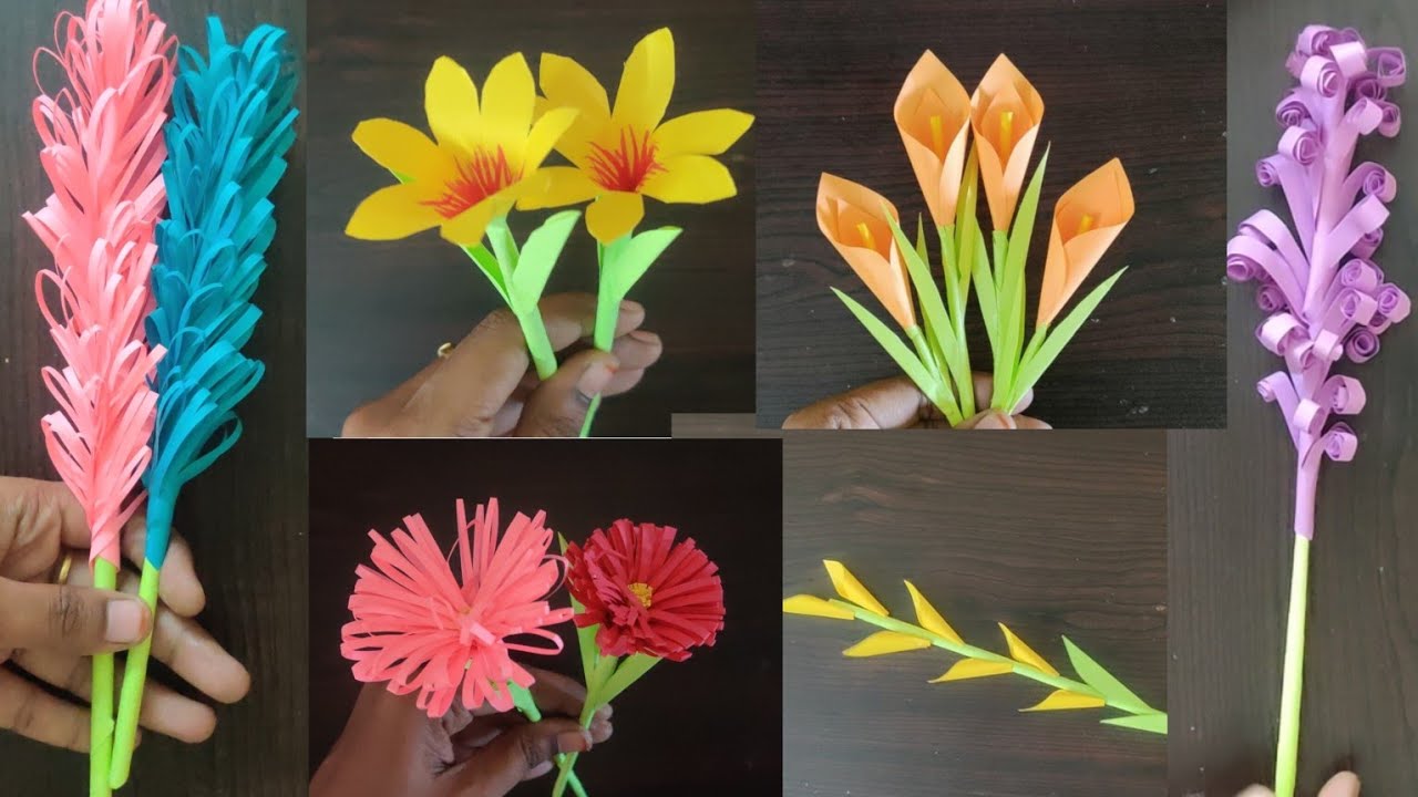 Best 6 Beautiful Paper flower ideas 😍 | DIY Paper craft | Home Decor ...