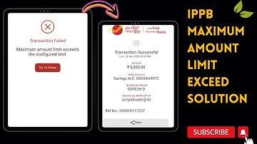 IPPB Mobile Banking App II Solution for Maximum Amount exceeds configuration limit  II In Tamil