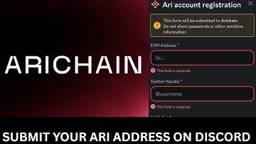 CONTINUATION: How to submit your Ari Wallet address, Evm wallet address and X handle on Ari Discord