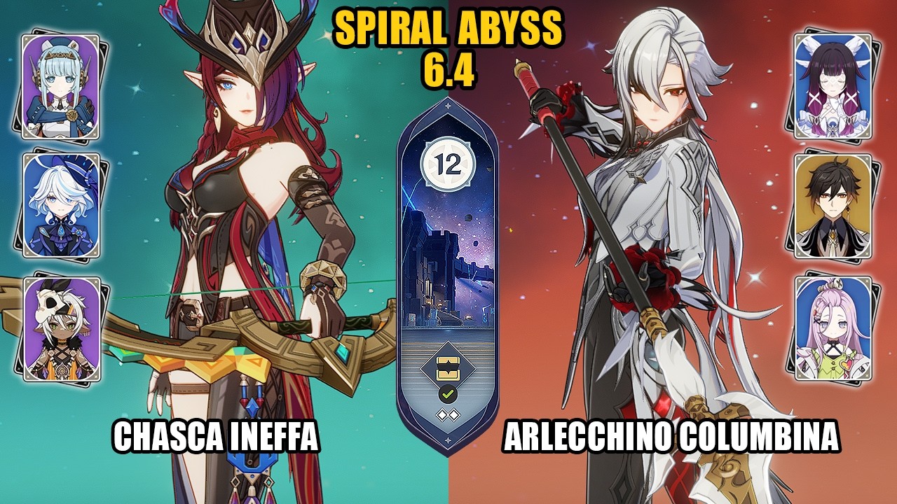 [Spiral Abyss 6.4] NEW F2P Chasca Ineffa & Arlecchino Columbina |Luna V| Genshin Impact