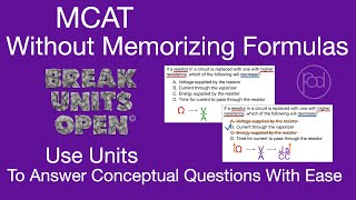 MCAT Without Memorizing Formulas Trick: Use Units To Answer Tough Conceptual Questions Wealth