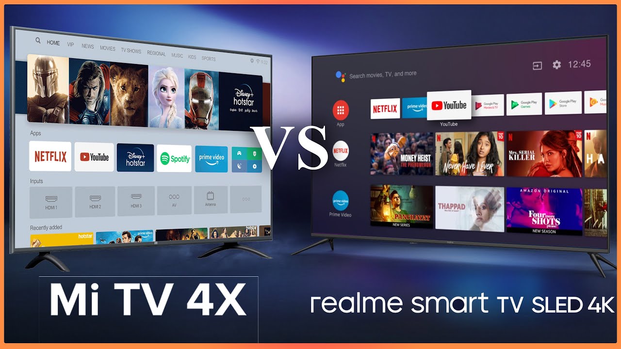 Realme SLED 55 Inch vs MI TV 4X 55 INCH Smart Android LED TV Full