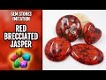 DIY Polymer Clay Red Brecciated Jasper Gemstone and Red Turquoise. Gemstone imitation technique.