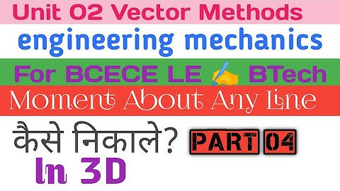Unit 02-Vector Methods | Moment About A Any * Line 🤨
