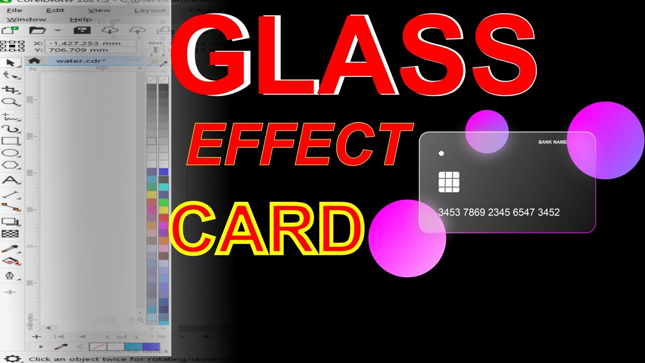 Glass Effect Card in Corel draw/How to create glass card Corel draw ...