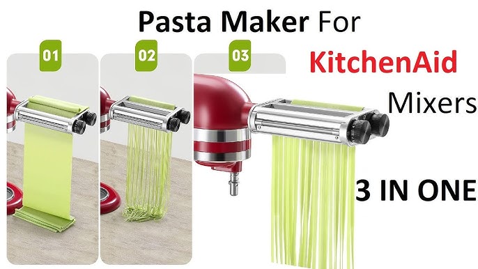 TZCYOTO Pasta Maker 3-in-1 Attachment for KitchenAid Stand Mixers, Including Fettuccine and Spaghetti Cutter, Pasta Sheet Roller, Pasta Maker