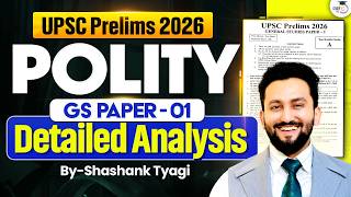 UPSC Prelims 2026 Polity Paper Analysis | GS Paper 1 Detailed Discussion | StudyIQ IAS