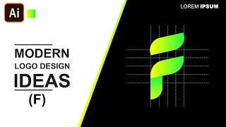 Gradient Modern F Logo Design In Adobe Illustrator Best Logo Design With Inaa Graphics