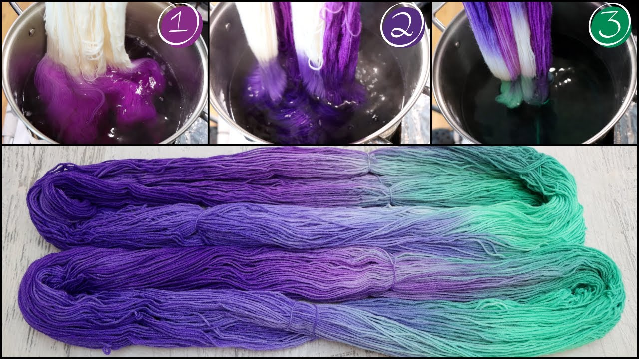 Dip Dyeing Yarn in Three Colors for Soft Color Transitions (Dyepot Weekly 622)