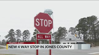 Jones County intersection changes to four-way stop