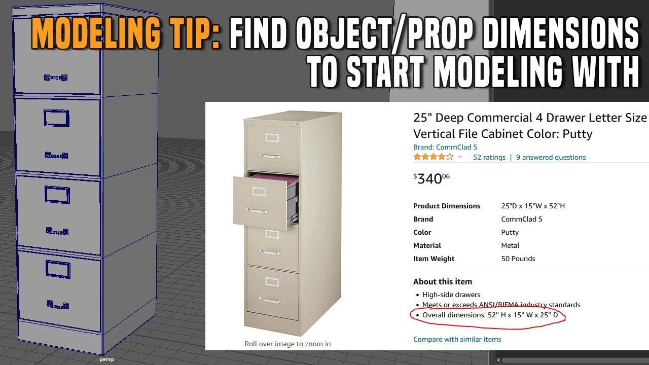 Modeling Tip: How to Find Object/Prop Dimensions That You Can Start ...