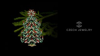 Festive rhinestone Christmas Tree (Christmas Colors)  | LUXURY CZECH JEWELRY