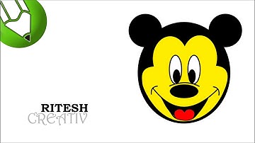 Mickey Mouse In Coreldraw | Cartoon design | Corel Tutorial | Ritesh Creativ | #coreldraw #trending