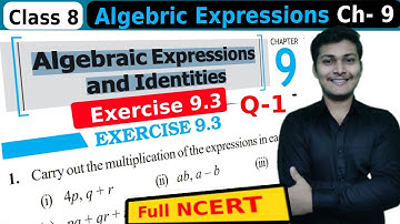 Exercise 9.3 Question 1 Algebraic Expression and Identities Class 8 Mathematics NCERT CBSE Board