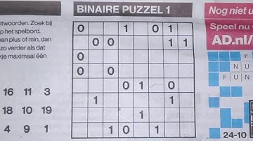 (#1799) Saturday. Binary01 Sudoku puzzle. Bonus Extra edition. 10-24-2020 Extra part 3 of 4