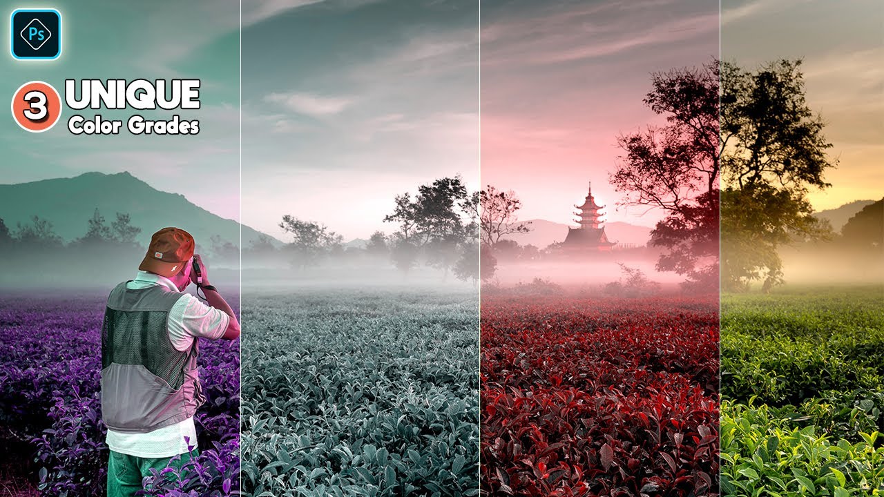 How To Make 3 Unique Color Grades & Color Grading Tutorial Photoshop ...