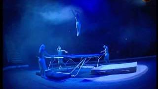 Gymnasts on the trampoline