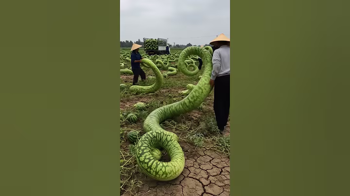 Farmers get watermelons as long as snakes #smartfarming #organicfarming #gardeningtips #farming