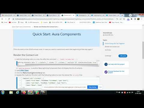 Render and Preview the Contact List | Quick Start: Aura Components | Project