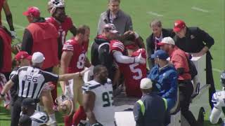 49ers Trey Lance tells Fred Warner he’ll be back after injury his ankle against Seahawks 🤞