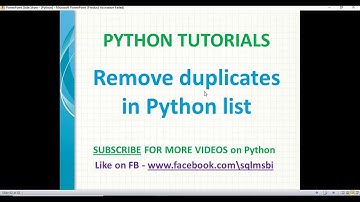 How to remove duplicates in python list | python tutorials | python remove duplicates in array
