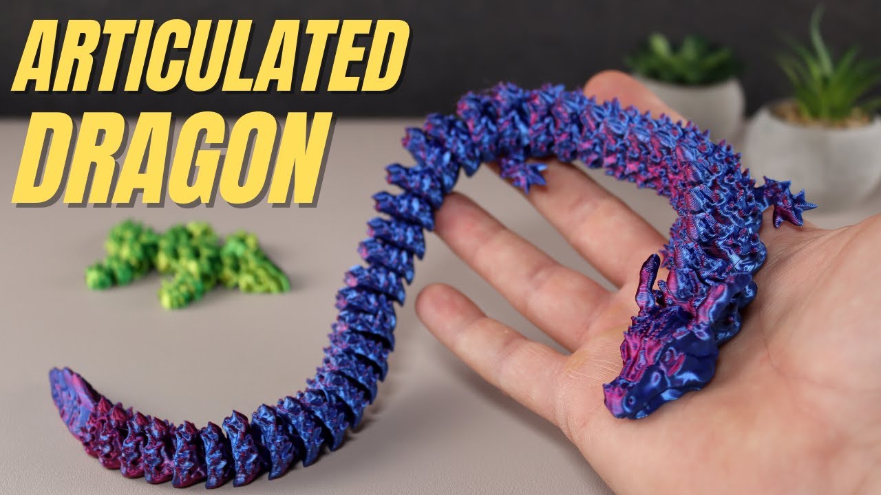 Flexi Articulated 3D Printed Dragon (Cotton Candy color) – eQuality3D