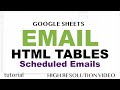 Google Sheets - Email HTML Tables & Schedule Apps Scripts