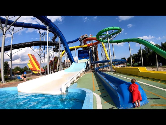 Hajduszoboszlo - Hungarospa - 2019 - Aquapark - Aqua Palace - Extreme Zone -All slides in 4K - GoPro class=