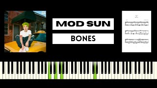 Video thumbnail of "MOD SUN - “Bones" (BEST PIANO TUTORIAL & COVER)"