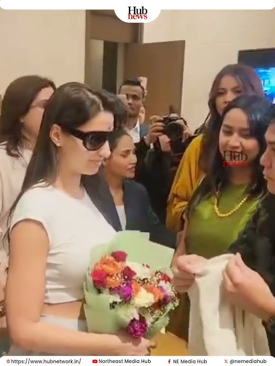 Bollywood star Nora Fatehi arrives in Shillong for Cherry Blossom Festival 2025