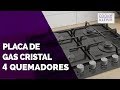 Placa de gas cristal 4 quemadores