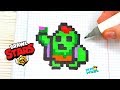 мини  СПАЙК из BRAWL STARS РИСУНКИ ПО КЛЕТОЧКАМ -PIXEL ART