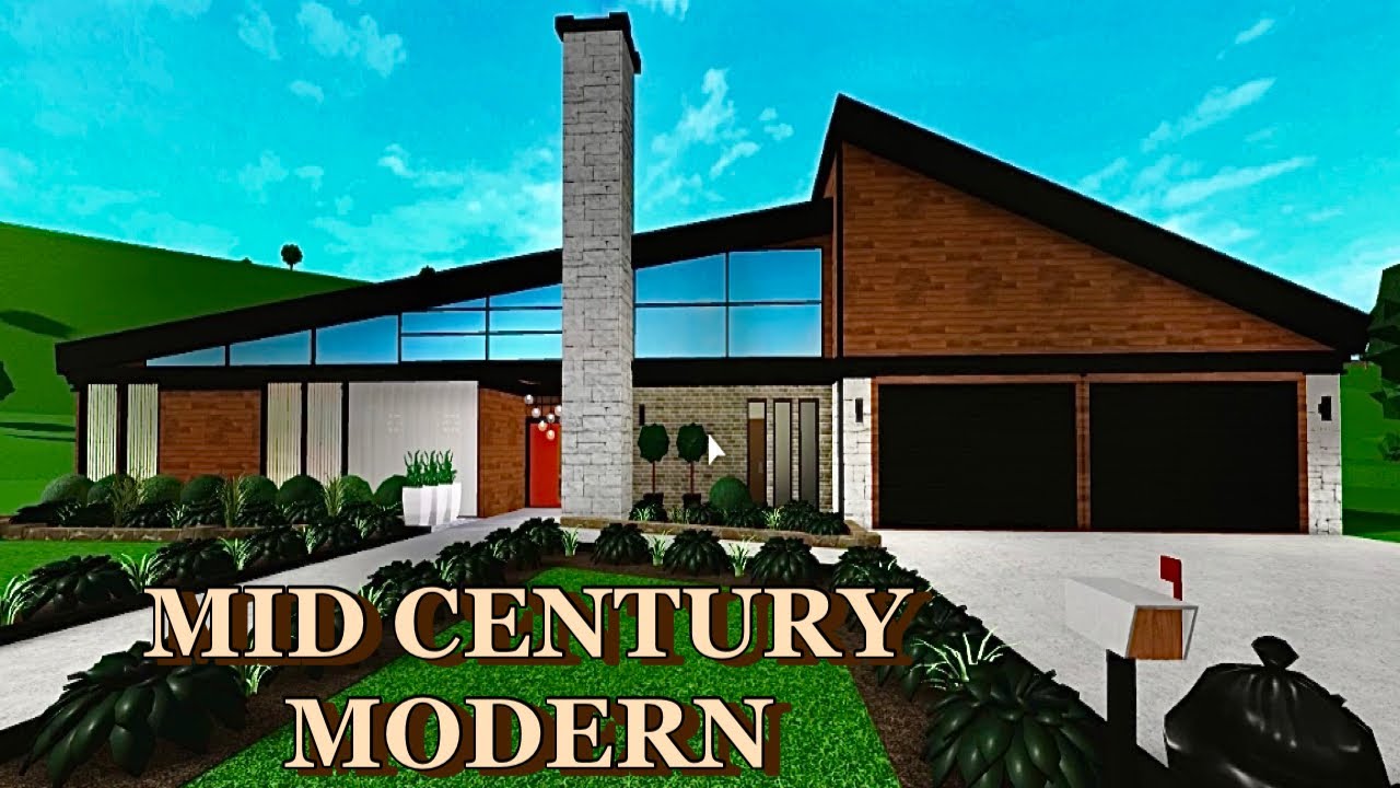 I built a mid century modern home in BLOXBURG YouTube