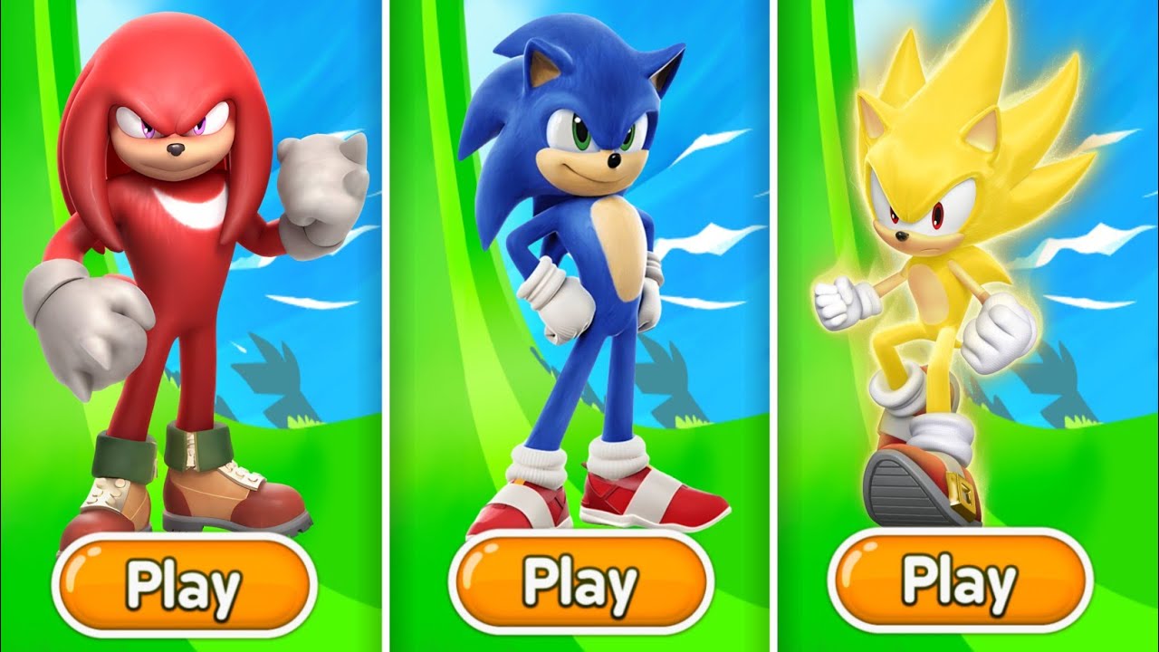 Sonic Dash - Movie Sonic Vs Movie knuckles Vs Super Sonic Vs All Boss ...