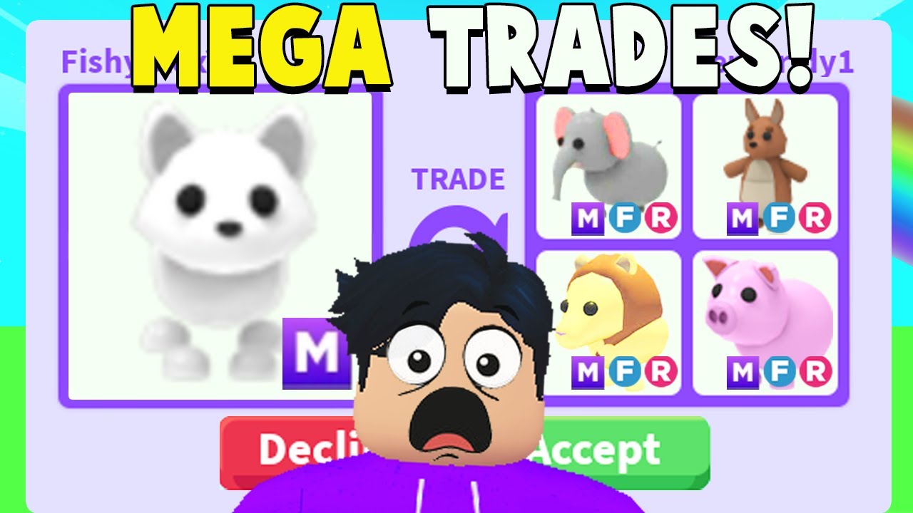 I Traded For Every Mega Neon Pet In Adopt Me 100 Complete Youtube