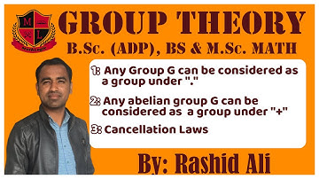 Group Theory,Lec_11, B.Sc. (ADP),B.S/M.Sc. Math. Cancellation laws and Some conventions for groups.