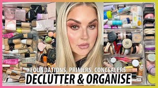 Declutter 🗑️ GETTING RID OF HALF MY MAKEUP! 😱 foundations, concealers &amp; powder