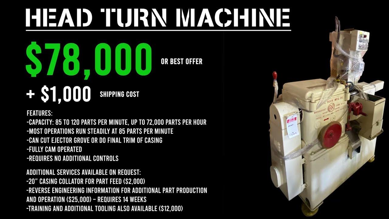 BlackRock Cartridge Case Head Turn Machine. Ammunition Casing Auto Trim