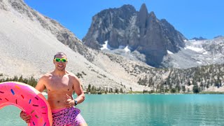 Hiking Big Pine Creek North Fork Trail, then swimming in glacier water alpine lakes.