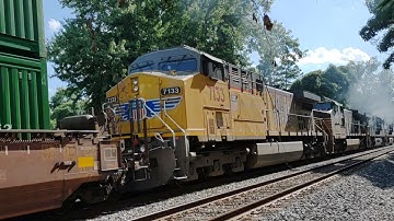 NS 211 with UP 7133 trailing in Charlottesville Virginia