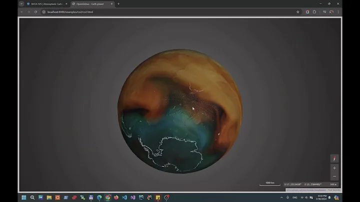 Visualizing Atmospheric CO2 Levels in 2021:  Using OpenGlobus Library for Video Layer Integration