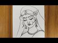 How to draw Radha Rani step by step