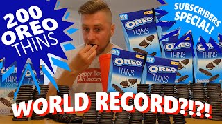 200 OREO THINS WORLD RECORD food challenge? Max vs food 200 Subscriber Q\&A Special