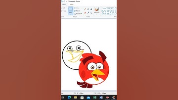 Angry Birds drawing in ms paint ||  Cartoon drawing on ms paint || Angry Birds drawing #Shorts