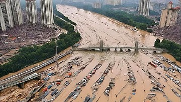 A few minutes ago in Switzerland!! Unprecedented floods devastated Brienz
